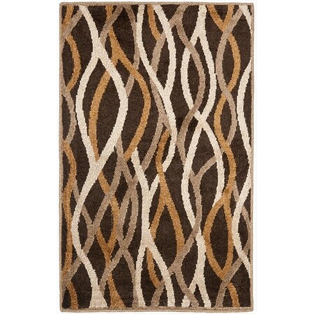 Safavieh 4 x 6 ft. Small Rectangle Country and Floral Kashmir Brown and Multicolor Wool Rug KAS117A-4